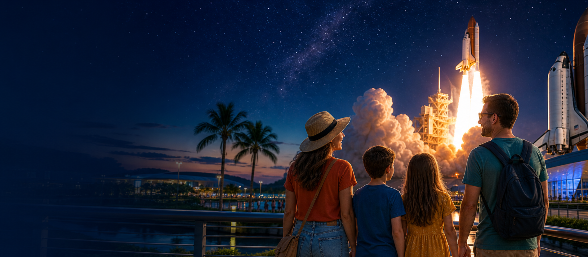 Kennedy Space Center rocket launch scene